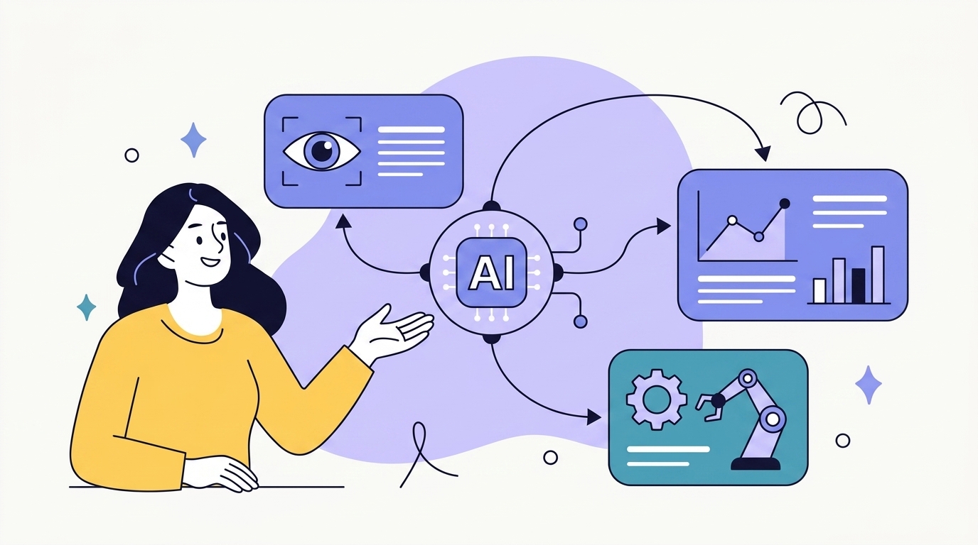 AI modules intelligent automation workflow illustration